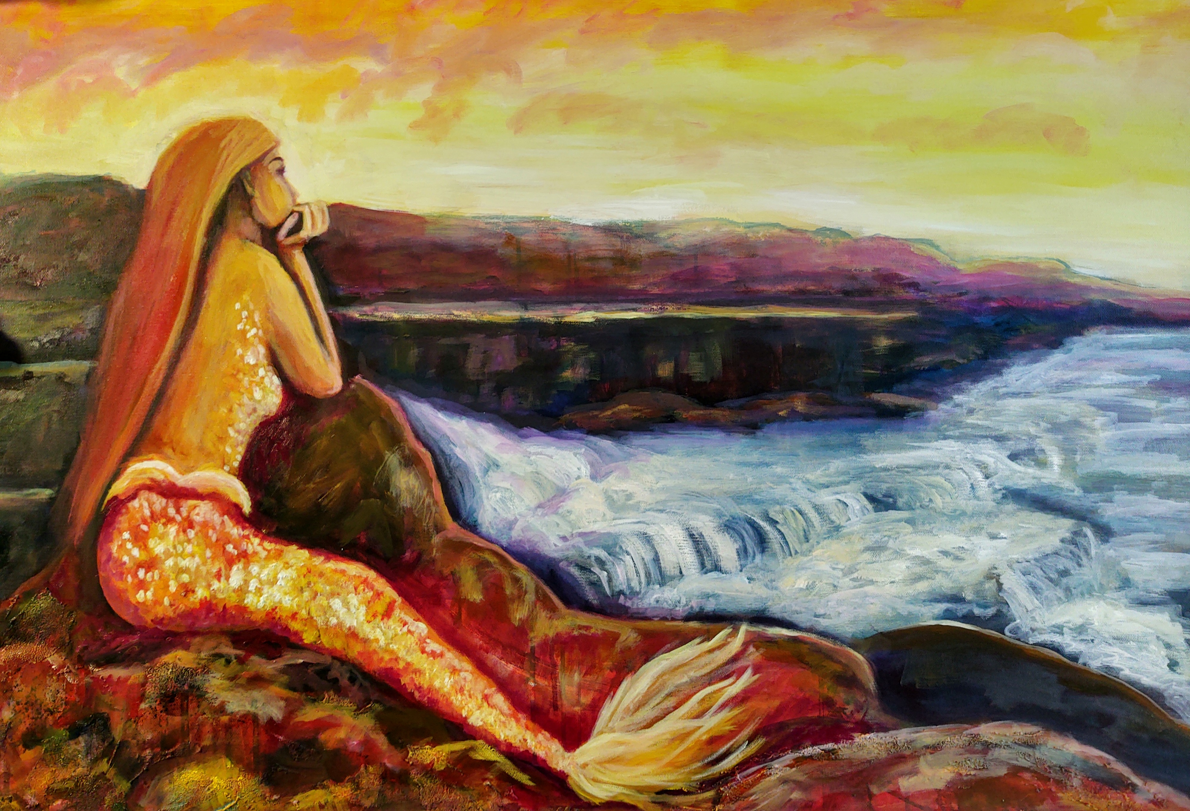 Large mermaid painting